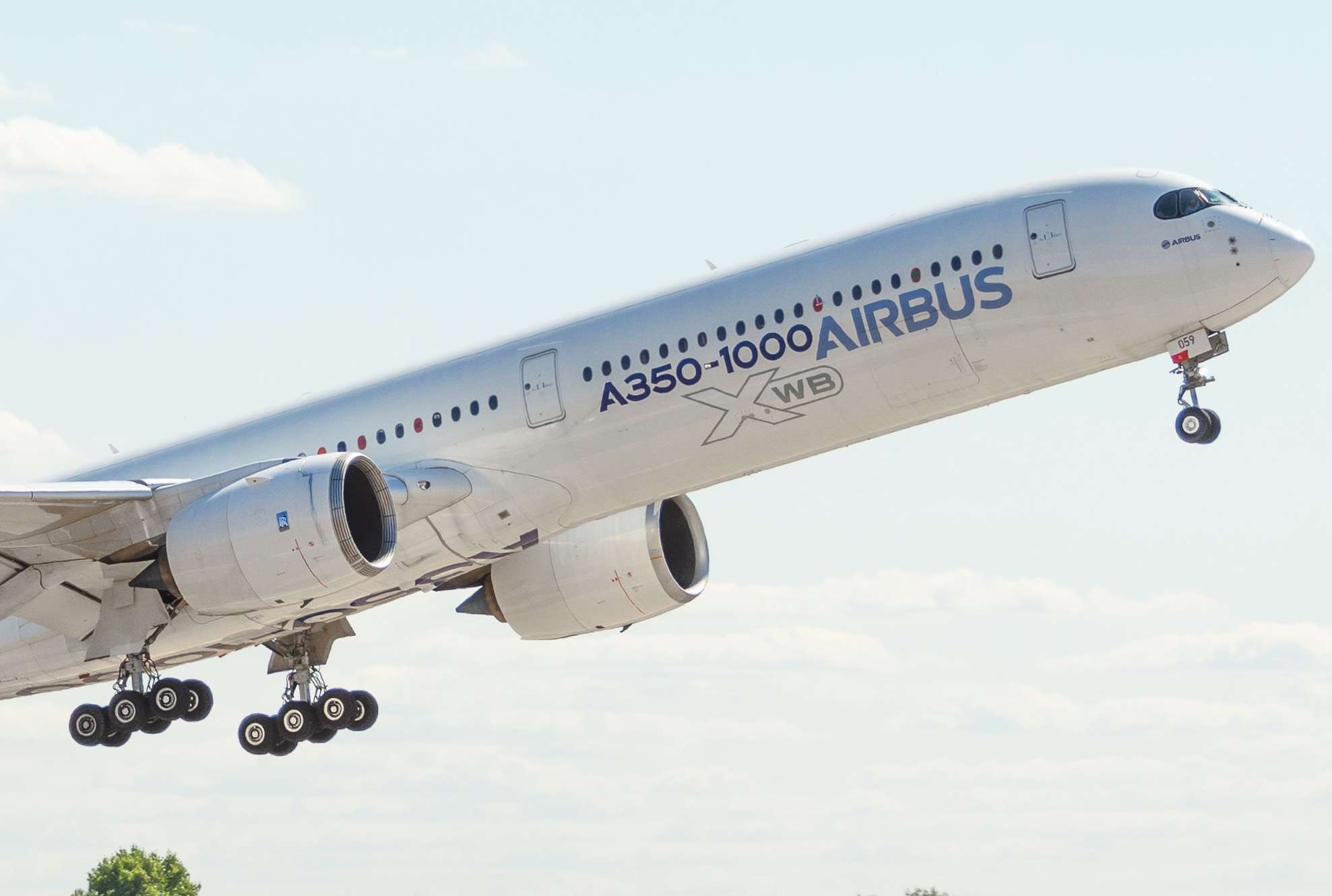 Demonstration airplane Airbus A350-1000 XWB. Russia, Moscow. Zhukovsky airport. 22 July, 2021
