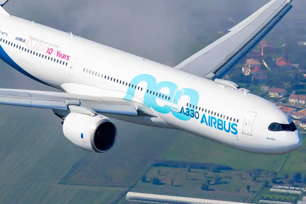 The Airbus A330neo during a family flight