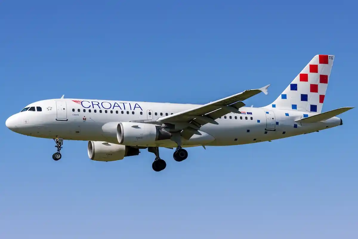 Croatia Airlines Airbus A319 airplane at Zurich airport in Switzerland