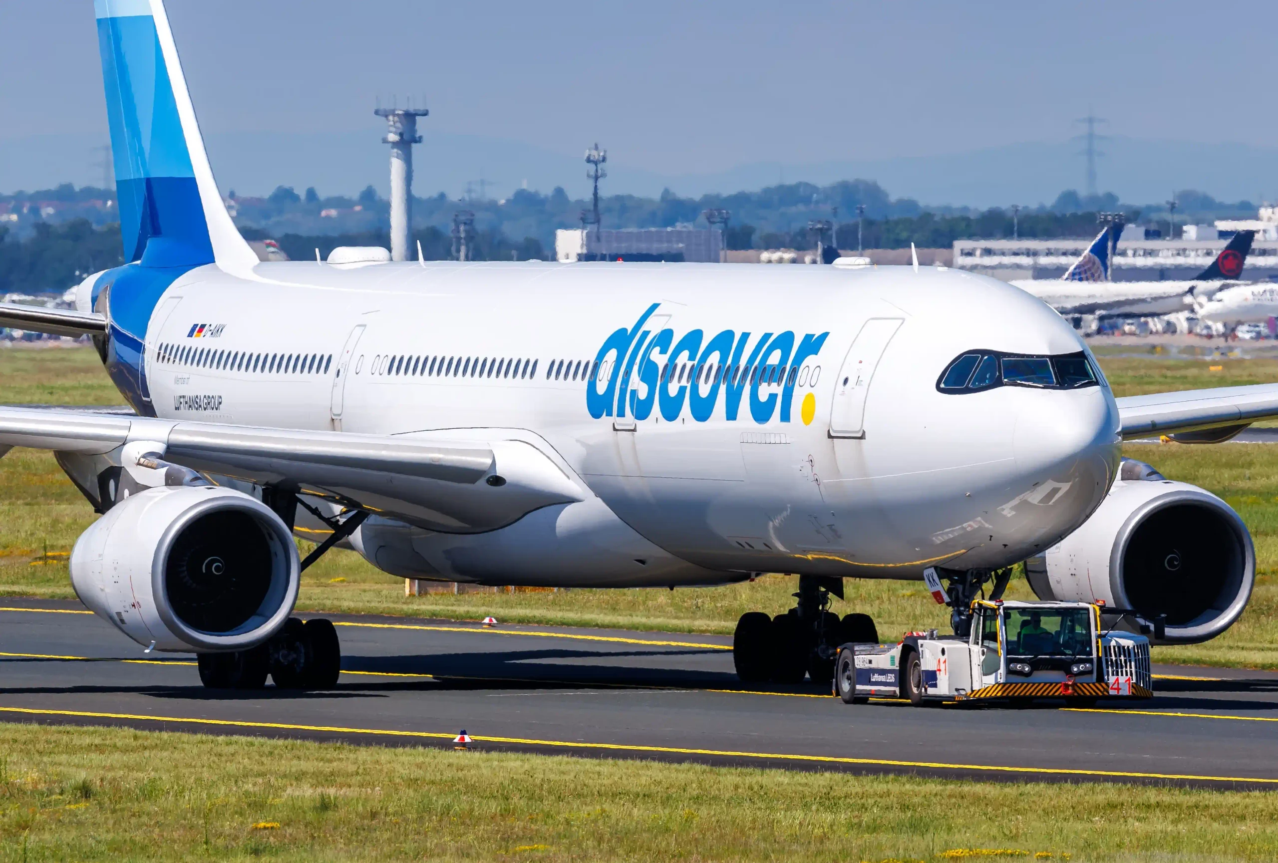 Discover Airbus A330-300 airplane at Frankfurt Airport (FRA) in Germany