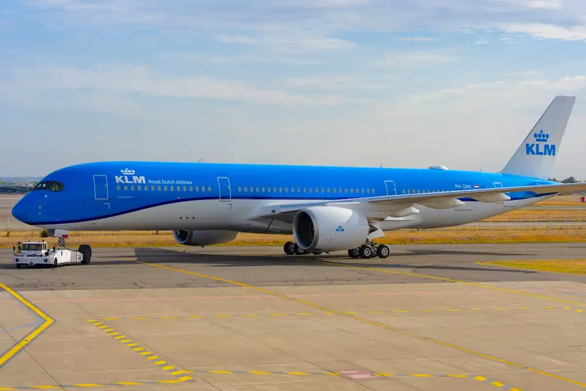 KLM Airbus A350-900 during its delivery