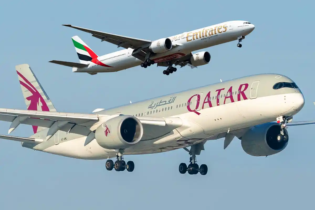 Featured image for “Emirates vs Qatar Airways: The Gulf Superhub Rivalry Compared”