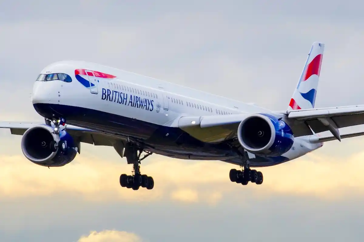 A British Airways Airbus A350-1041 registered as G-XWBJ at London Heathrow